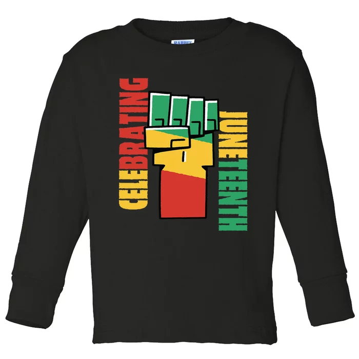 JUNETEENTH Celebrating Black Freedom 1865 African American Toddler Long Sleeve Shirt