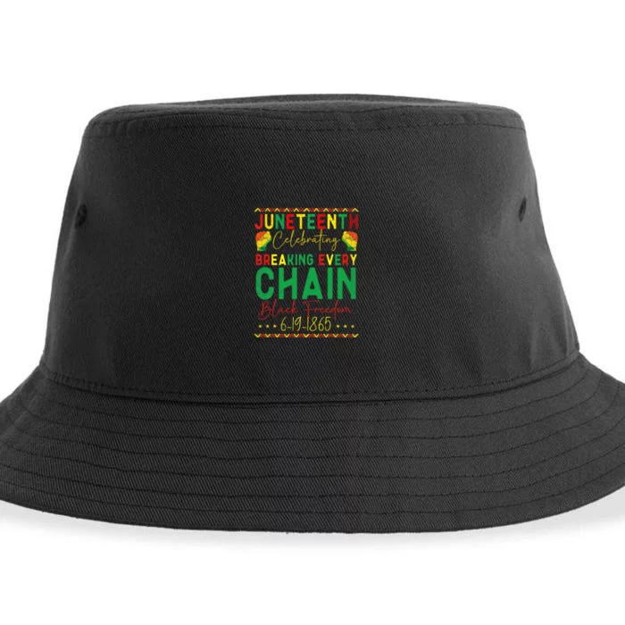 Juneteenth Celebrating Breaking Every Chain Since 1865 Sustainable Bucket Hat