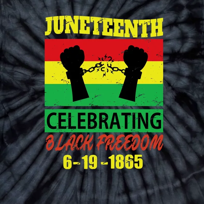 Juneteenth Celebrating Black Freedom 1865 Flag Tie-Dye T-Shirt