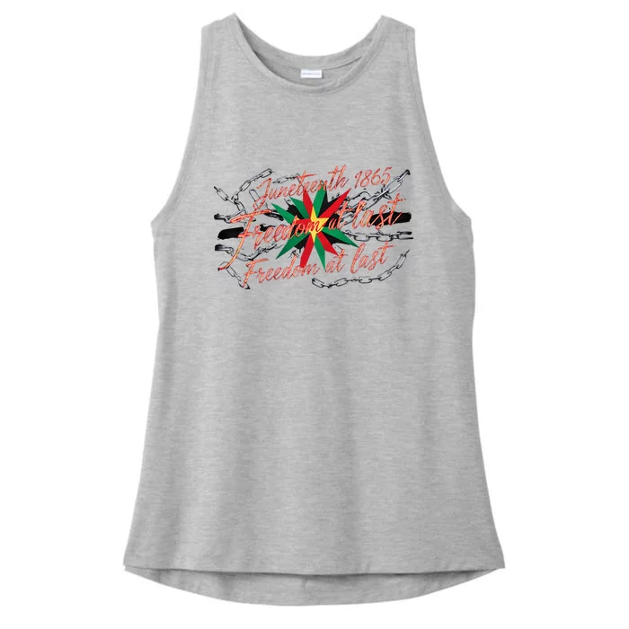 Juneteenth Celebrating Black Power Freedom 1865 Triumph Ladies Tri-Blend Wicking Tank