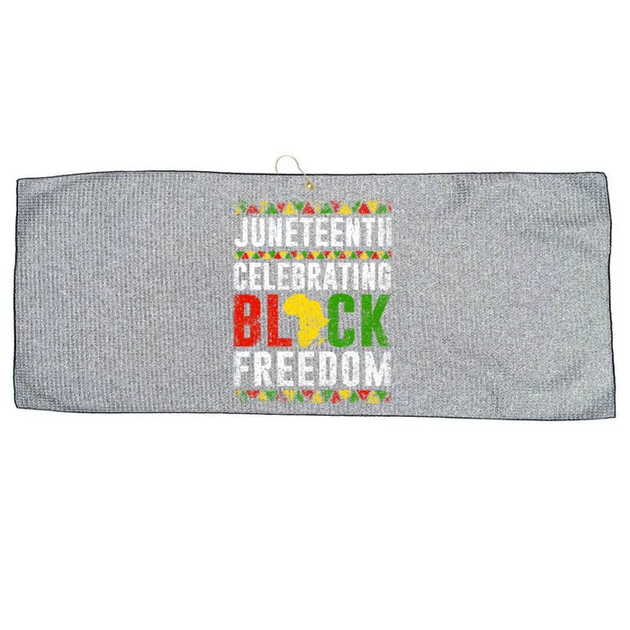 Junenth Celebrating Black Freedom Africa 1865 Junenth Gift Large Microfiber Waffle Golf Towel