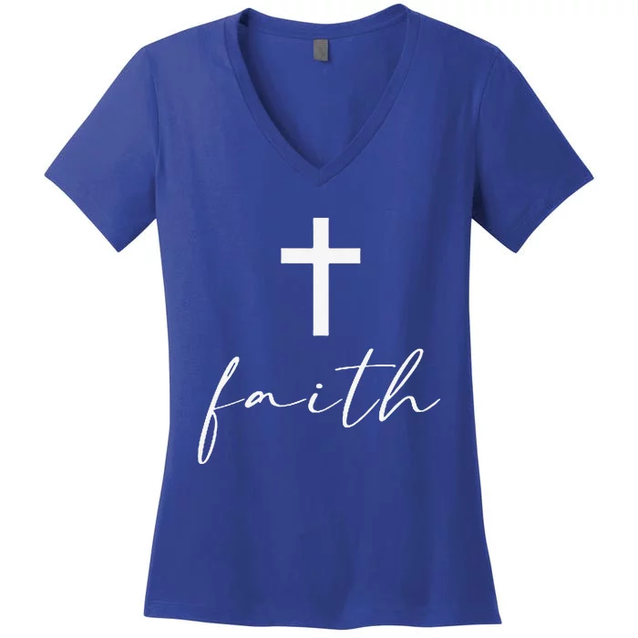 Jesus Christian Bible Verse Faith Gifts Women's V-Neck T-Shirt