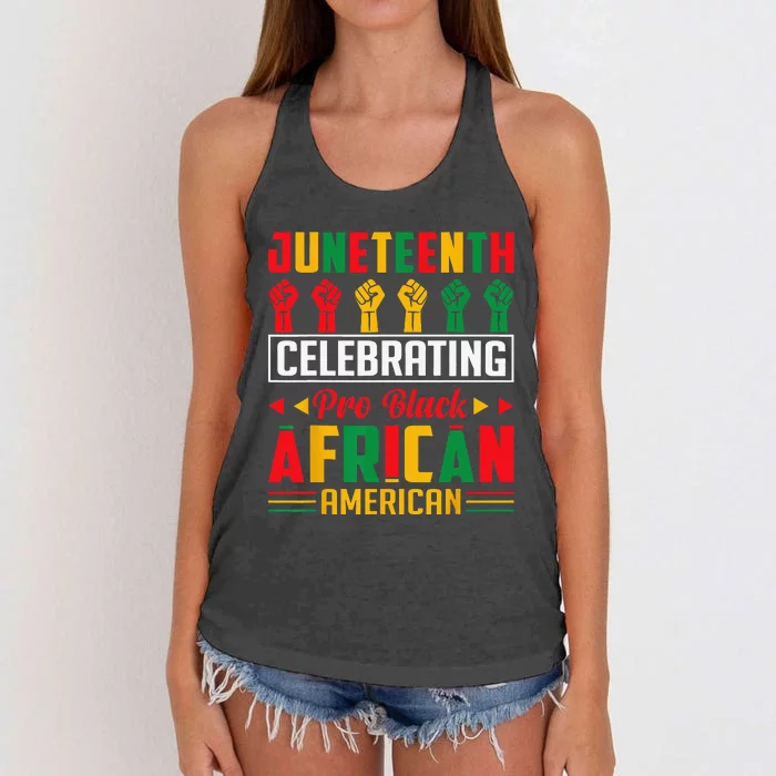 Juneteenth Celebrating Black Freedom 1865 African American Women's Knotted Racerback Tank