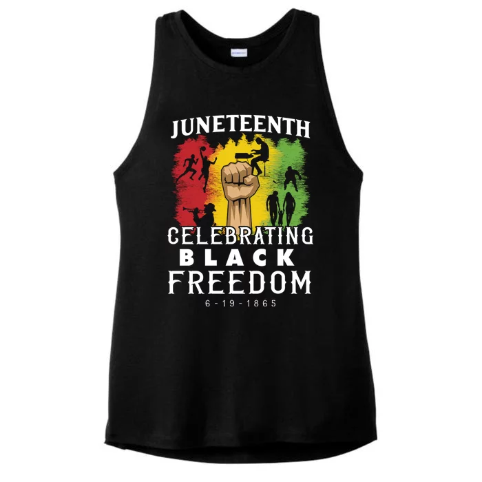 Juneteenth Celebrating Black Freedom 1865 Ladies Tri-Blend Wicking Tank