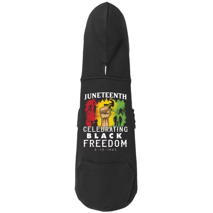 Juneteenth Celebrating Black Freedom 1865 Doggie 3-End Fleece Hoodie