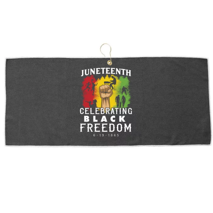 Juneteenth Celebrating Black Freedom 1865 Large Microfiber Waffle Golf Towel