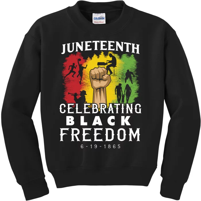 Juneteenth Celebrating Black Freedom 1865 Kids Sweatshirt