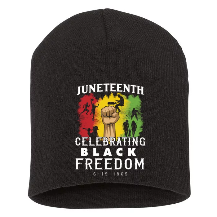 Juneteenth Celebrating Black Freedom 1865 Short Acrylic Beanie