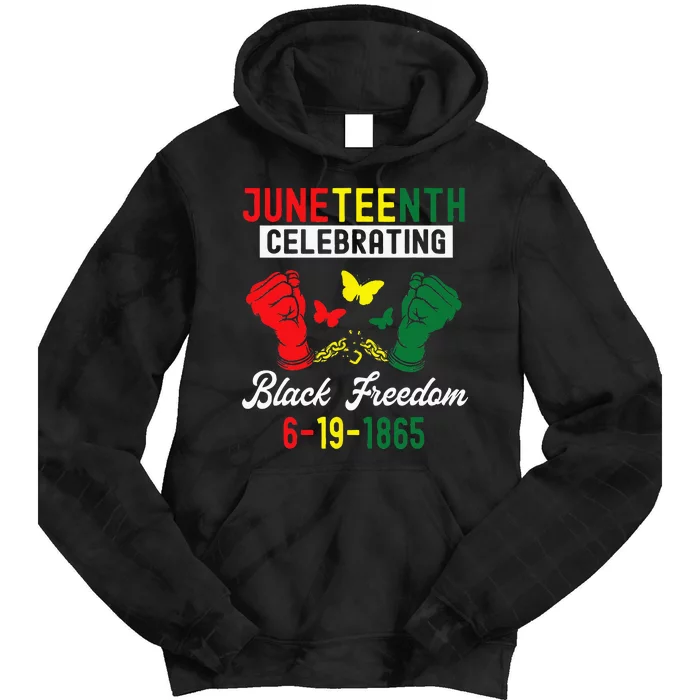 Juneteenth Celebrating Black Freedom 1865 African American Tie Dye Hoodie