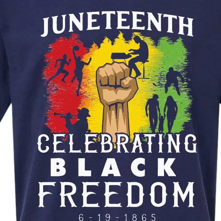 Juneteenth Celebrate Black Freedom Sueded Cloud Jersey T-Shirt