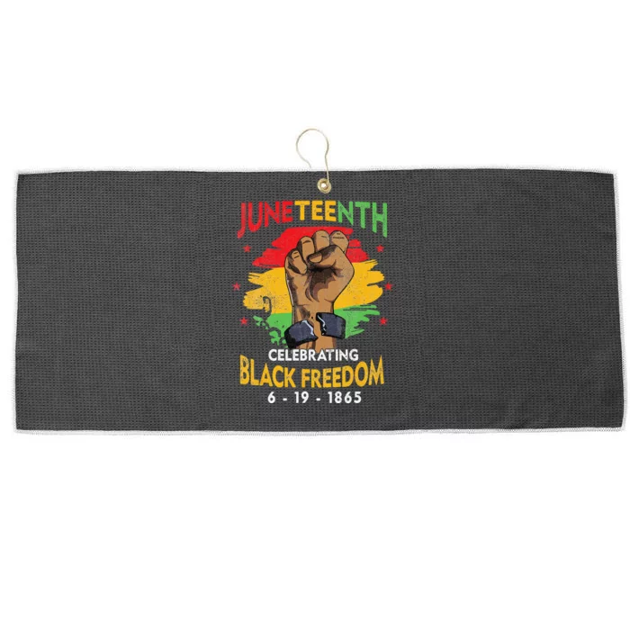 Juneteenth Celebrate Black Freedom Day Wo Large Microfiber Waffle Golf Towel