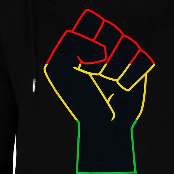 Juneteenth Celebrates Black African American Freedom Fist Womens Funnel Neck Pullover Hood