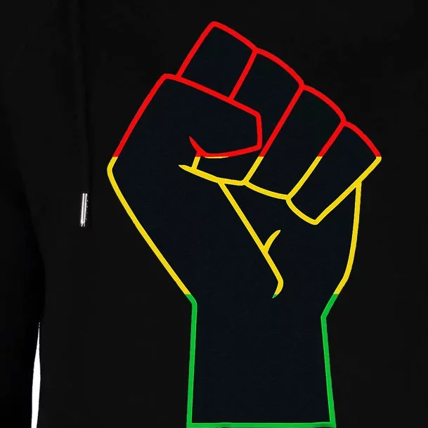 Juneteenth Celebrates Black African American Freedom Fist Womens Funnel Neck Pullover Hood