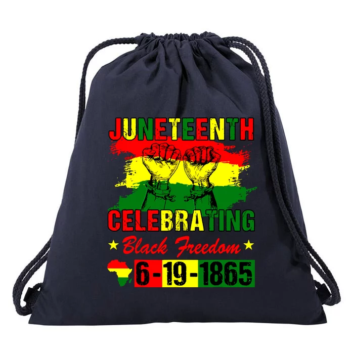 Juneteenth Celebrating Black Freedom 1865 African American Drawstring Bag