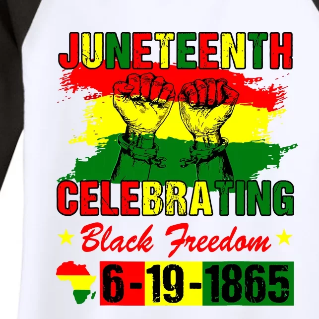 Juneteenth Celebrating Black Freedom 1865 African American Women's Tri-Blend 3/4-Sleeve Raglan Shirt