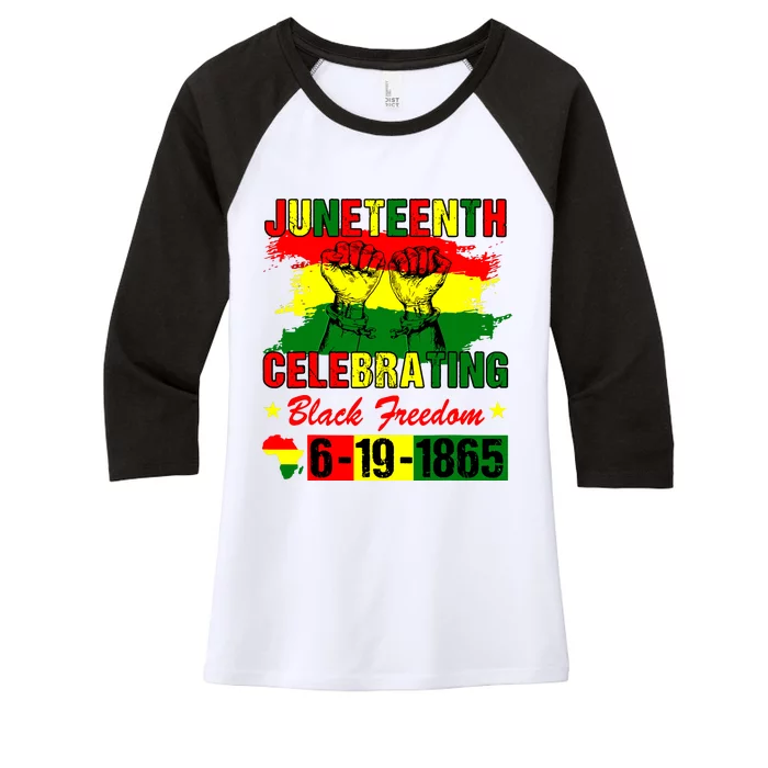 Juneteenth Celebrating Black Freedom 1865 African American Women's Tri-Blend 3/4-Sleeve Raglan Shirt