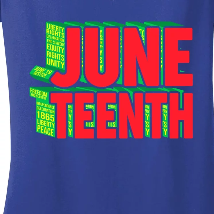 Juneteenth Celebrate Black Slave Freedom Great Gift Women's V-Neck T-Shirt