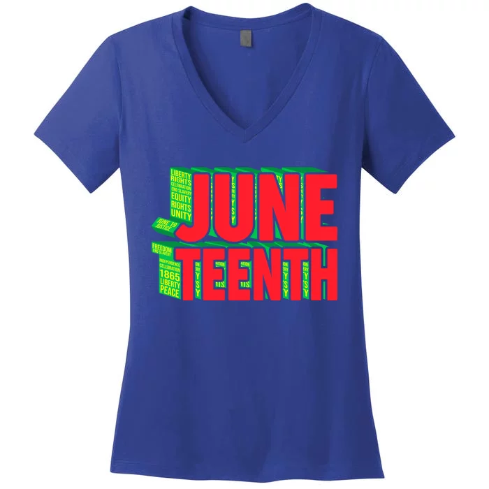 Juneteenth Celebrate Black Slave Freedom Great Gift Women's V-Neck T-Shirt