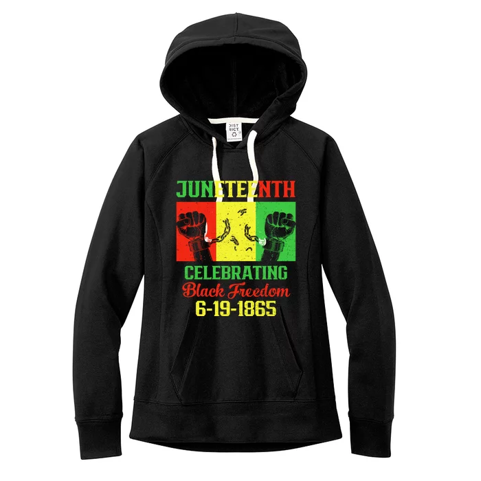 Juneteenth Celebrate Black Freedom Day June 19 1865 Funny Gift Women's Fleece Hoodie