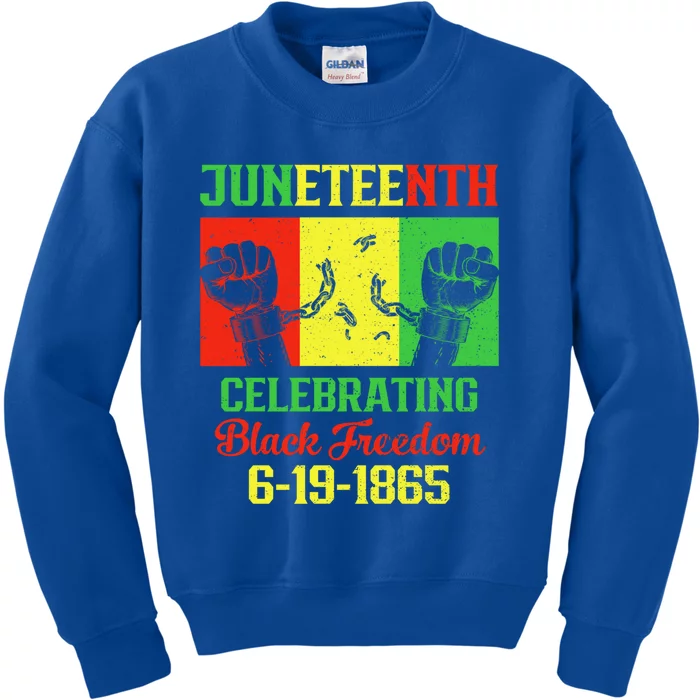 Juneteenth Celebrate Black Freedom Day June 19 1865 Funny Gift Kids Sweatshirt