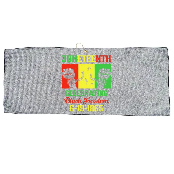 Juneteenth Celebrate Black Freedom Day June 19 1865 Funny Gift Large Microfiber Waffle Golf Towel