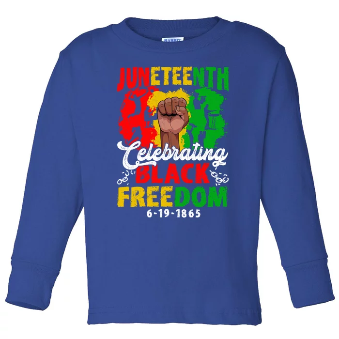 Juneteenth Celebrate Black Freedom Day Graphic Funny Gift Toddler Long Sleeve Shirt