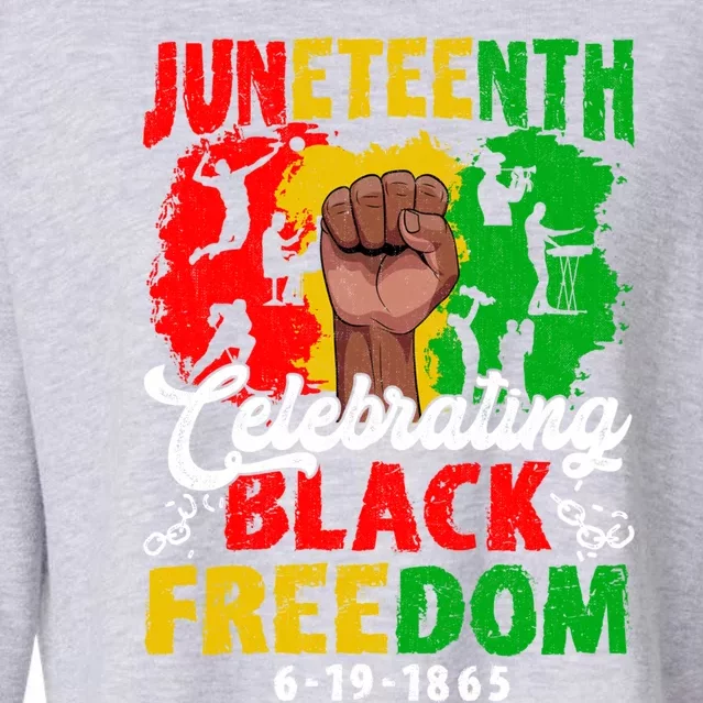 Juneteenth Celebrate Black Freedom Day Graphic Funny Gift Cropped Pullover Crew