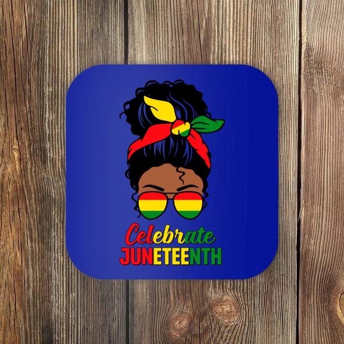 Juneteenth Celebrate Black History Indepedence Black Gift Coaster