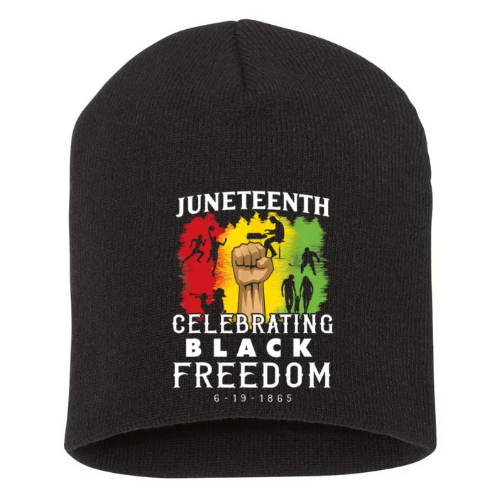 Juneteenth Celebrate Black Freedom 1865 June 19th Men Women Short Acrylic Beanie