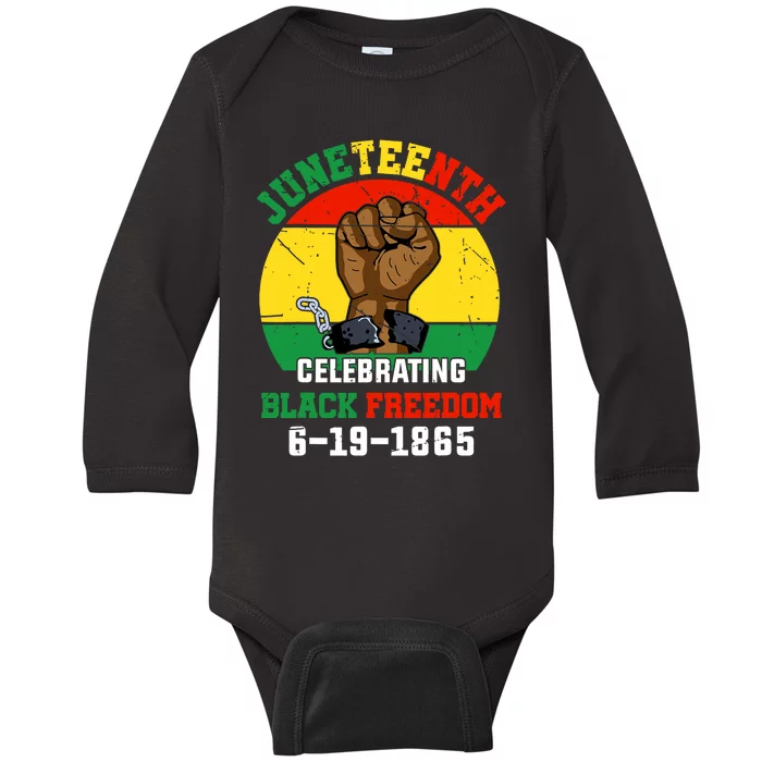 Juneteenth Celebrating Black Freedom 1865 African American Baby Long Sleeve Bodysuit