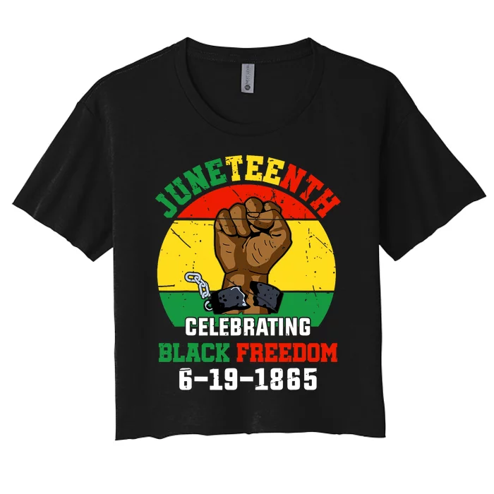 Juneteenth Celebrating Black Freedom 1865 African American Women's Crop Top Tee