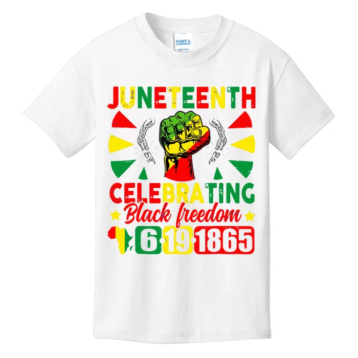 Juneteenth Celebrating Black Freedom 1865 Kids T-Shirt