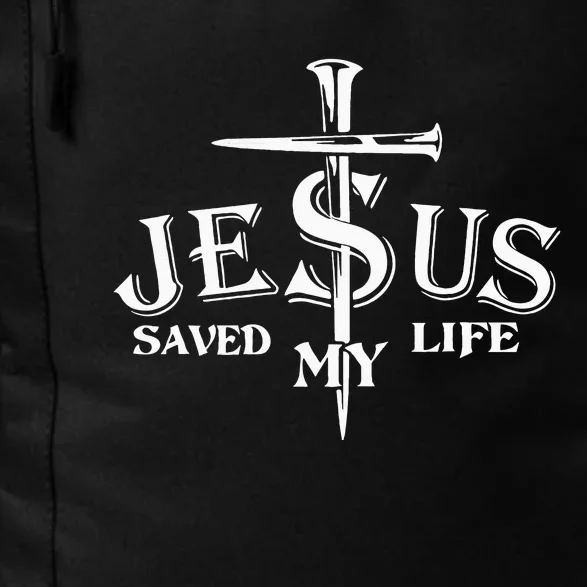 Jesus Cross Christ Saved My Life Quote Saying Christian Daily Commute Backpack