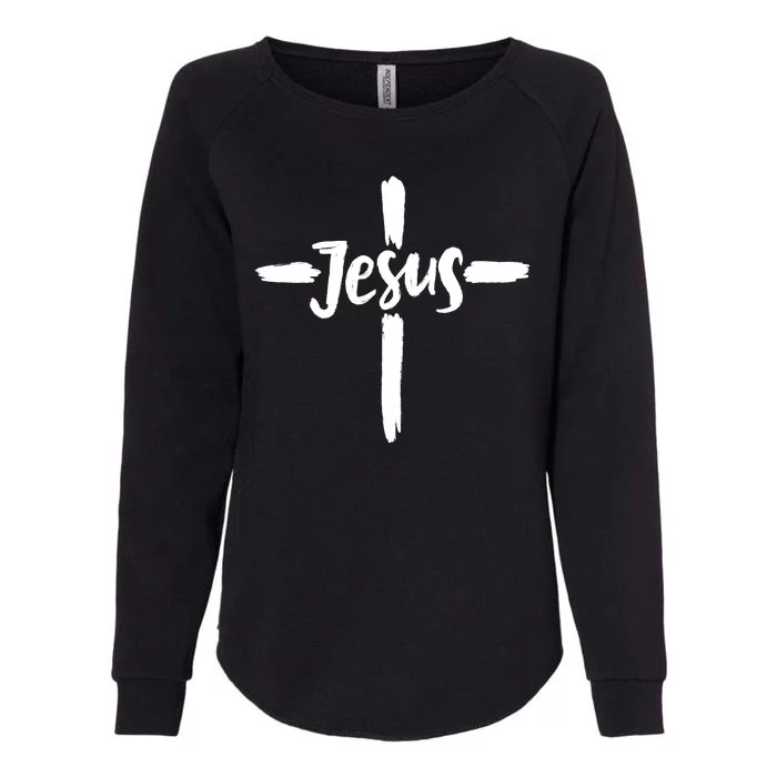 Jesus Cross Christianity Womens California Wash Sweatshirt