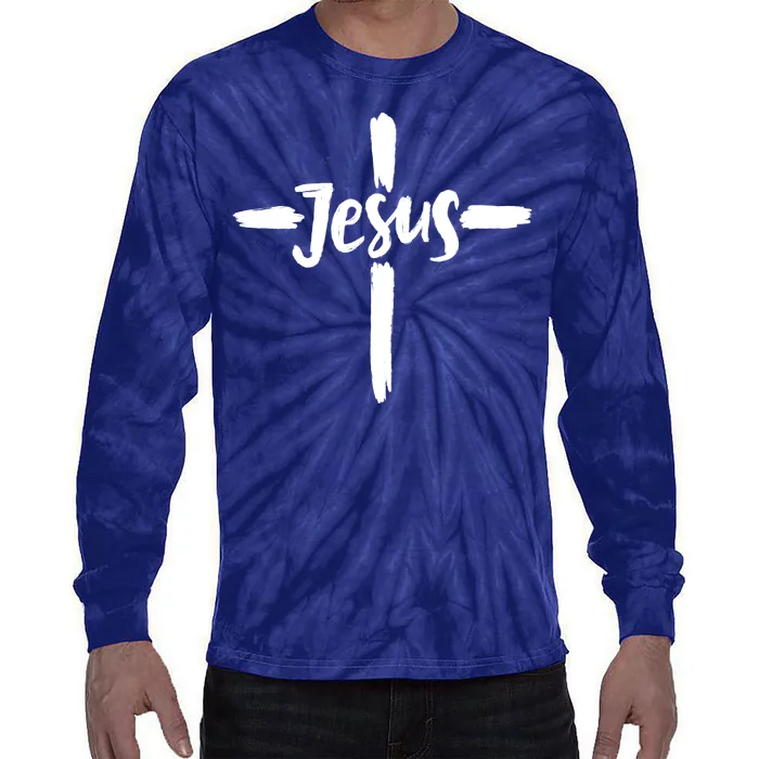 Jesus Cross Christianity Tie-Dye Long Sleeve Shirt