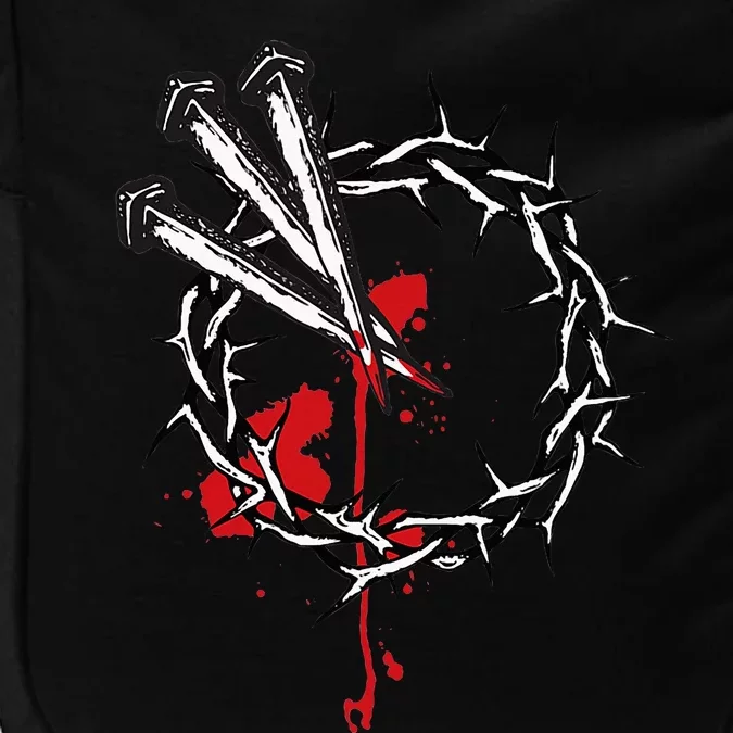 Jesus Crucifixion Crown Of Thorns With 3 Cross Nails Impact Tech Backpack