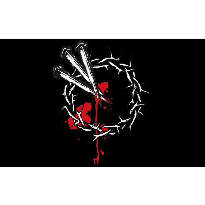 Jesus Crucifixion Crown Of Thorns With 3 Cross Nails Bumper Sticker