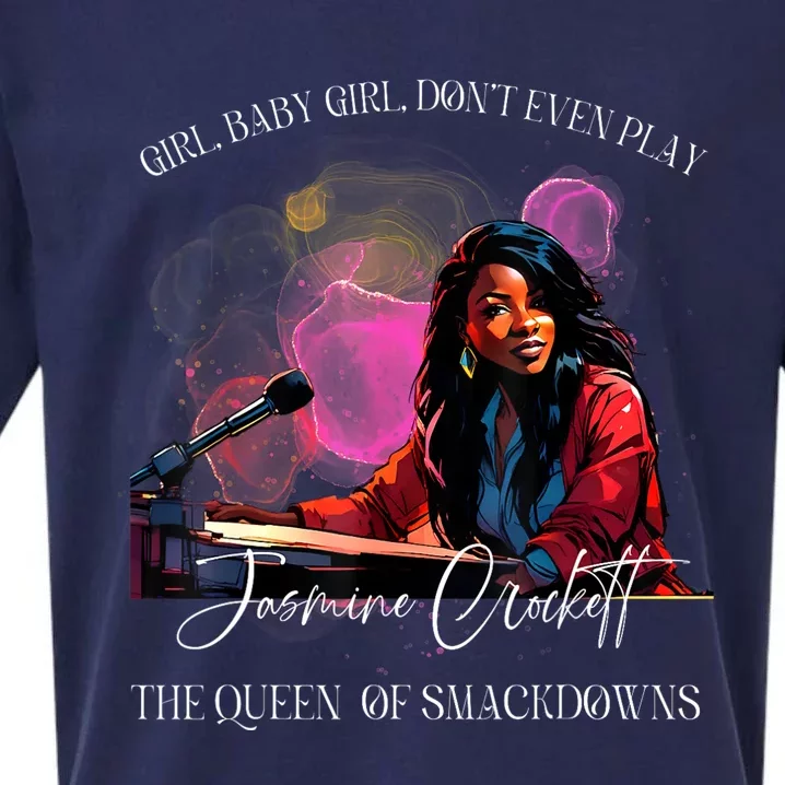 Jasmine Crockett Crockett Clapback Queen Of Smackdowns Sueded Cloud Jersey T-Shirt