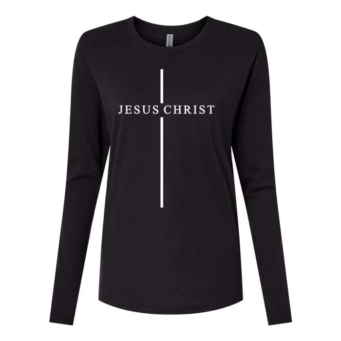 Jesus Christ Cross Christian Womens Cotton Relaxed Long Sleeve T-Shirt