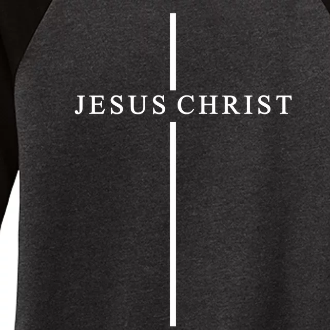 Jesus Christ Cross Christian Women's Tri-Blend 3/4-Sleeve Raglan Shirt