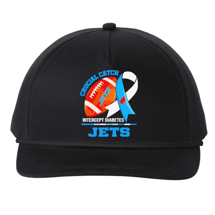 Jets Crucial Catch Intercept Diabetes Snapback Five-Panel Rope Hat