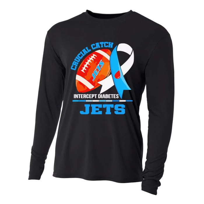 Jets Crucial Catch Intercept Diabetes Cooling Performance Long Sleeve Crew