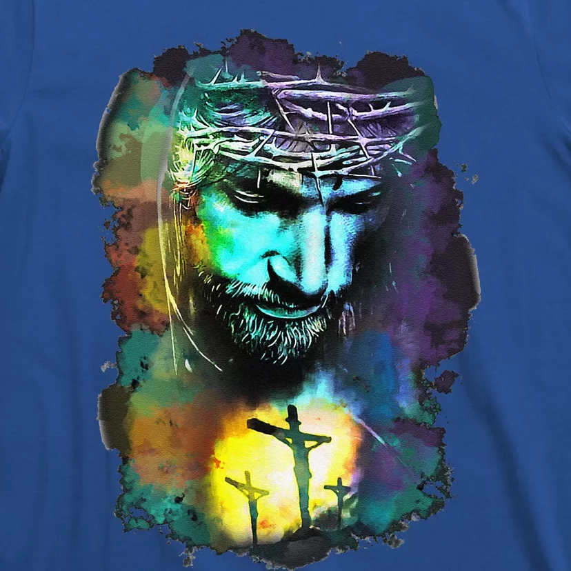 Jesus Christ Cross Religious Picture Christian Art Print T-Shirt