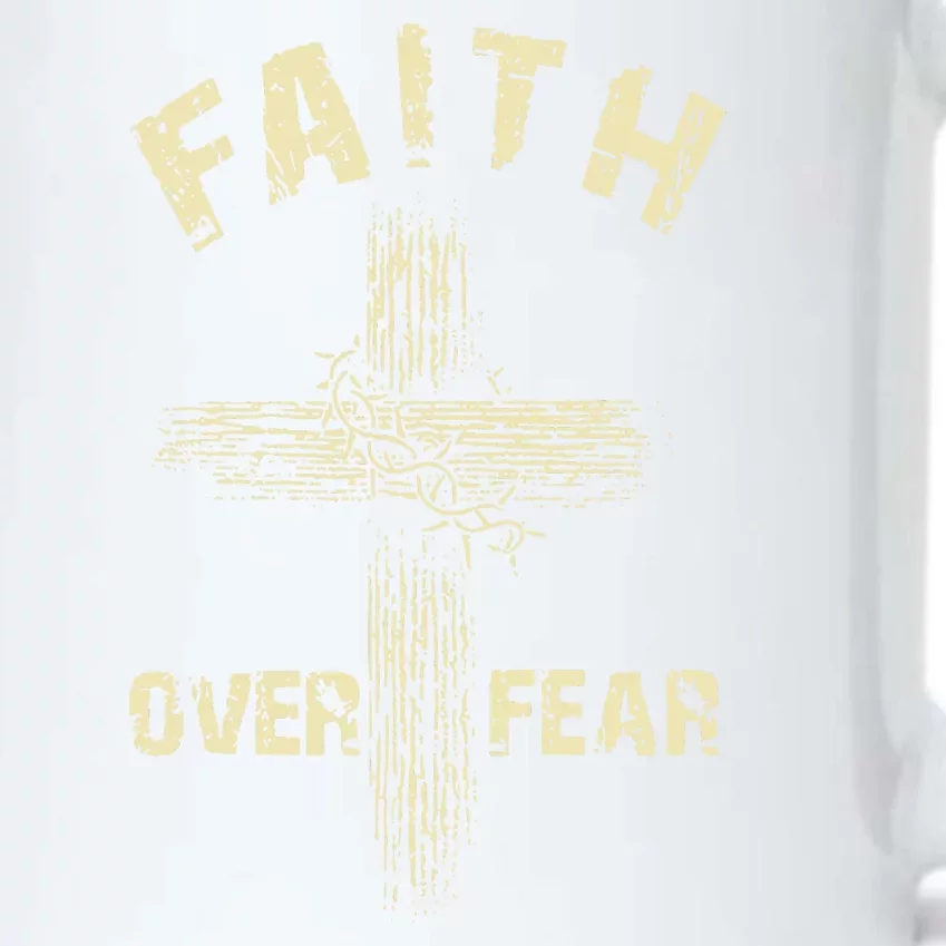 Jesus Christ Cross Faith Over Fear Black Color Changing Mug