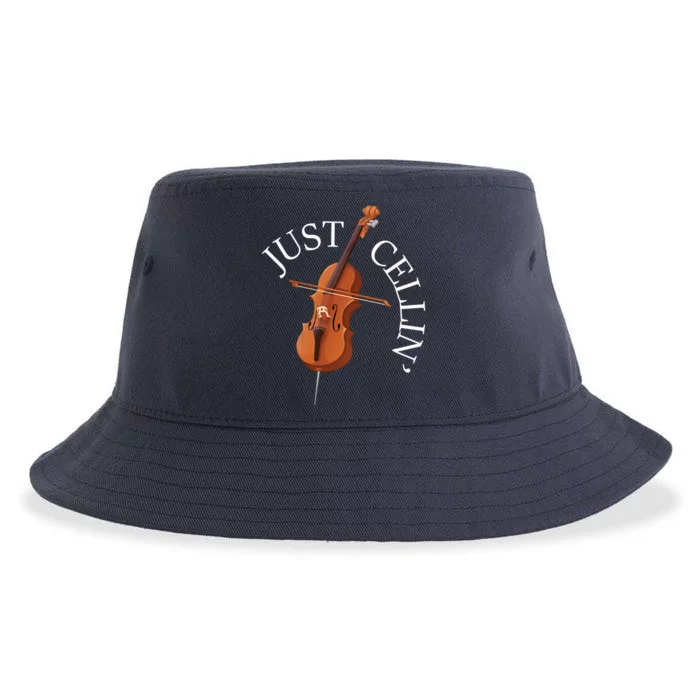 Just Cellin - Cello Player Cellist Musician Classical Music Sustainable Bucket Hat