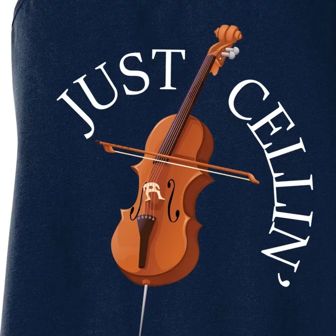 Just Cellin - Cello Player Cellist Musician Classical Music Women's Racerback Tank