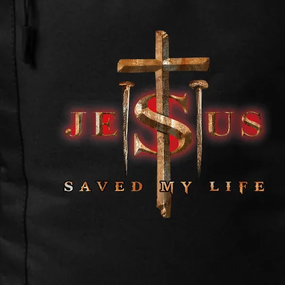 Jesus Cross Christ Saved My Life Quote Saying Christian Daily Commute Backpack