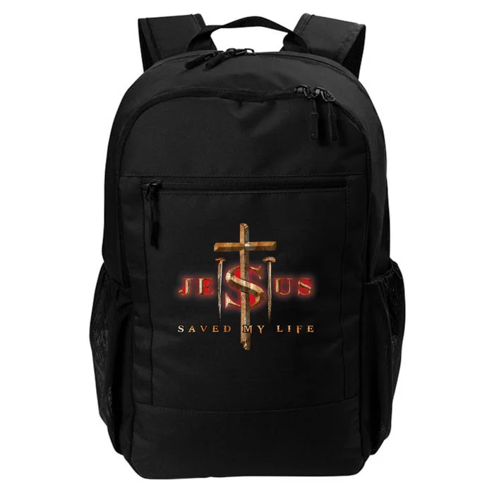 Jesus Cross Christ Saved My Life Quote Saying Christian Daily Commute Backpack