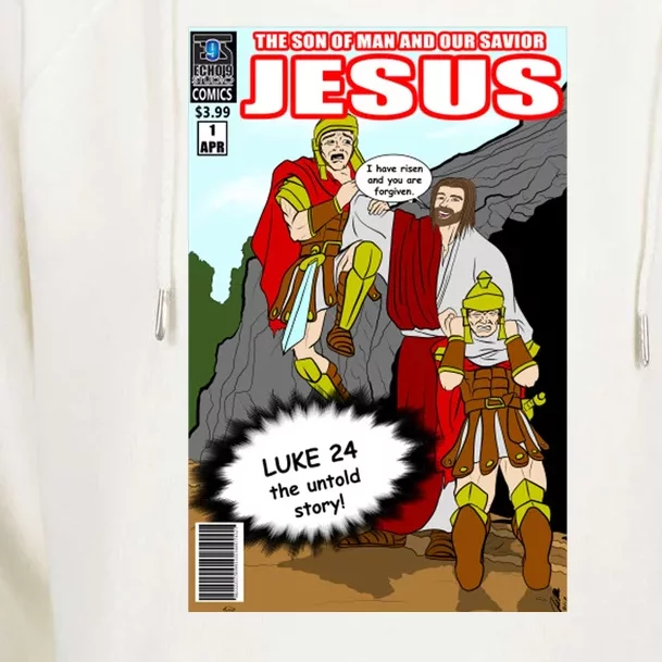 Jesus Christian Comic Cover Womens Funnel Neck Pullover Hood