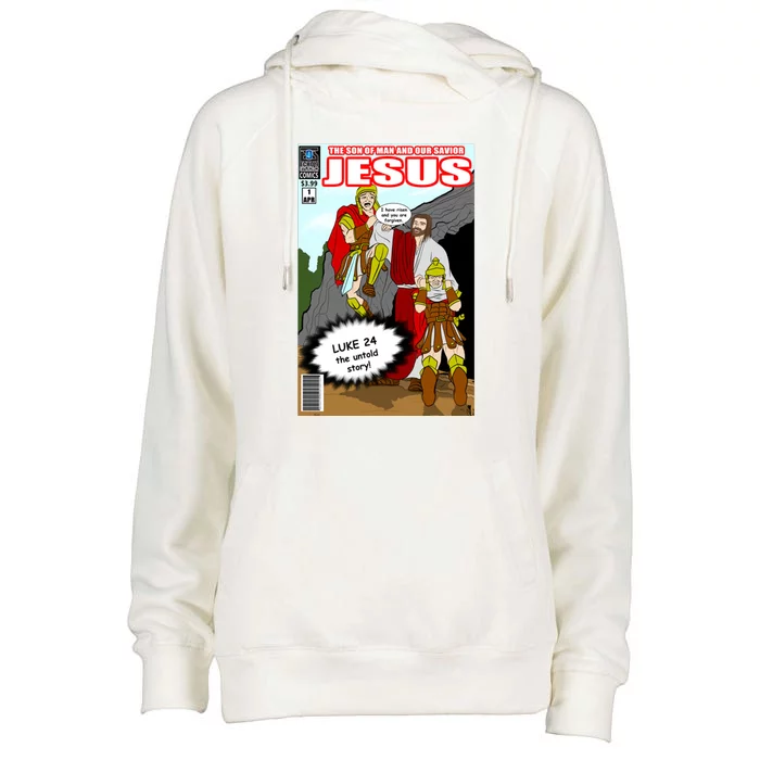 Jesus Christian Comic Cover Womens Funnel Neck Pullover Hood